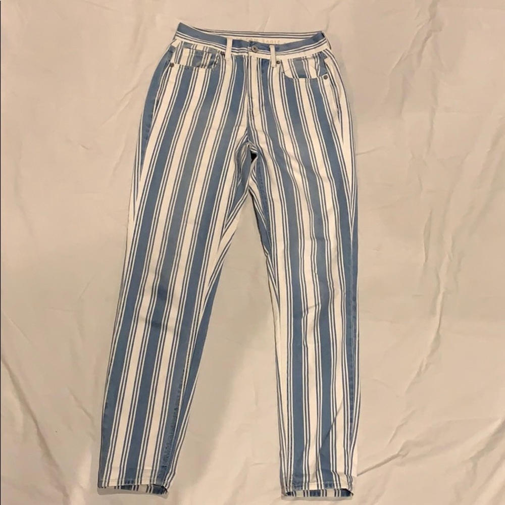 American eagle striped mom jeans